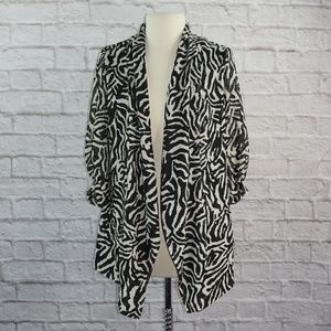 Alberto Makali Black White Zebra Print Jacket
